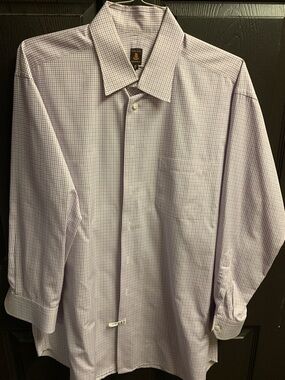 Robert Talbott Lavender Micro-Check Dress Shirt 18-35